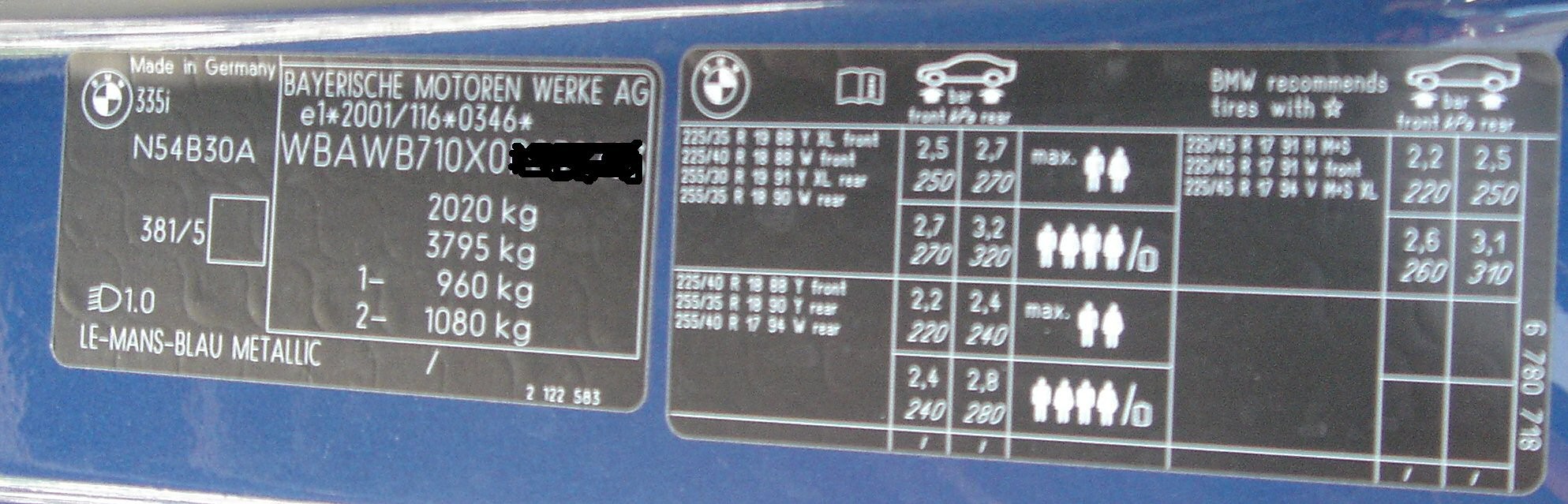 Beispiel Luftdrücke E92 335i